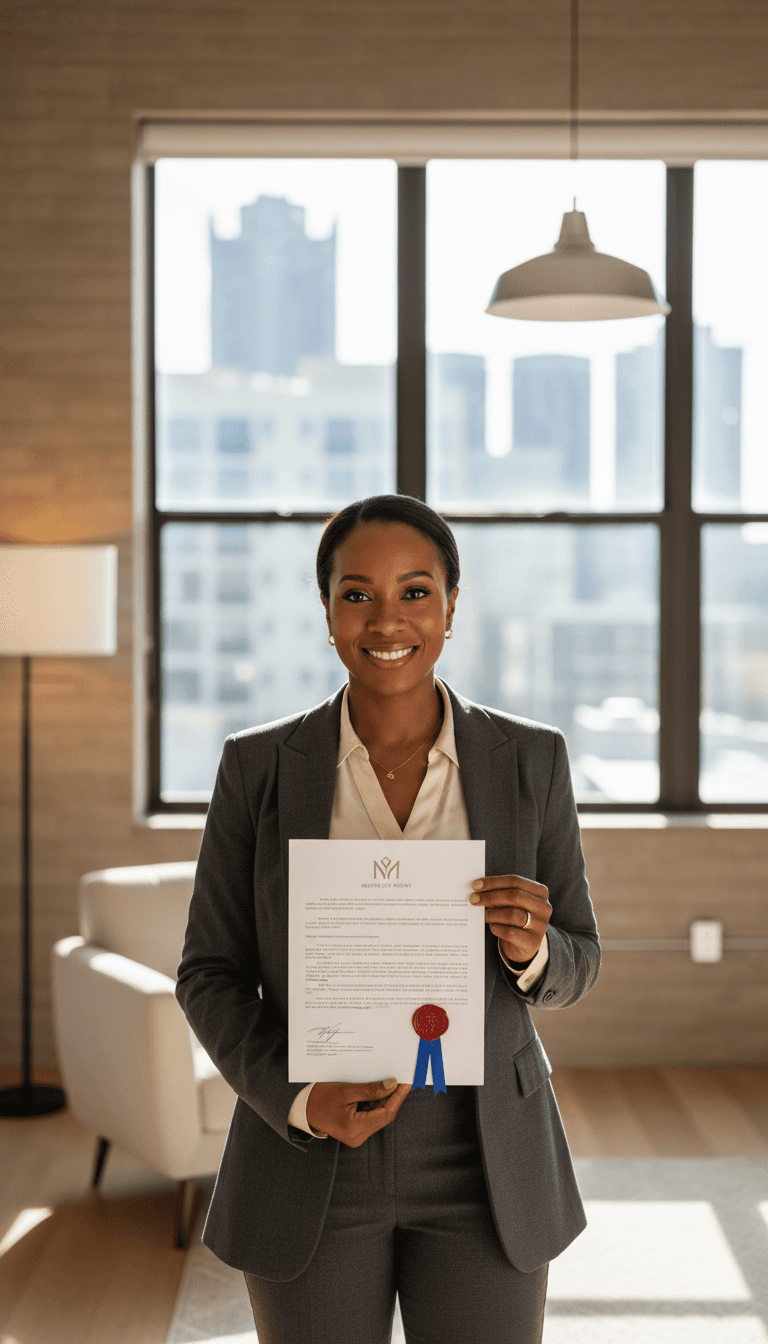 Notary professional with completed notarization
